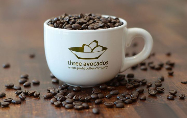 Kimera Coffee, Fire Department Coffee and Three Avocados are companies that donate part of their proceeds from coffee to charity.