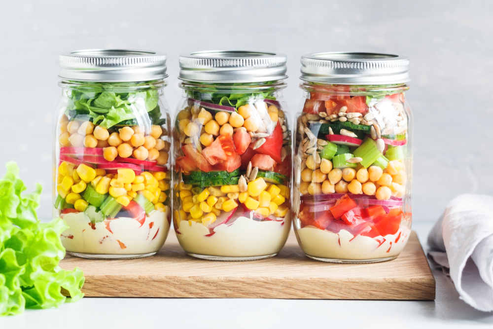 Mediterranean Mason Jar Salads - Eat Yourself Skinny